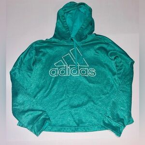 adidas Teal Pullover Hoodie with Logo Tag